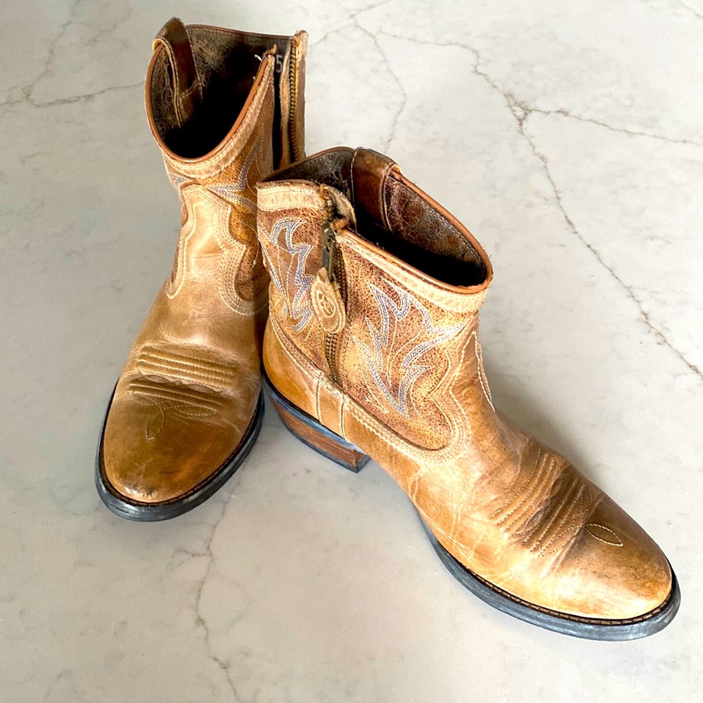 Western style ankle boots.